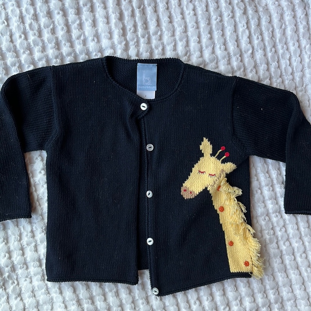 Bella bliss giraffe motif sweater in 2t